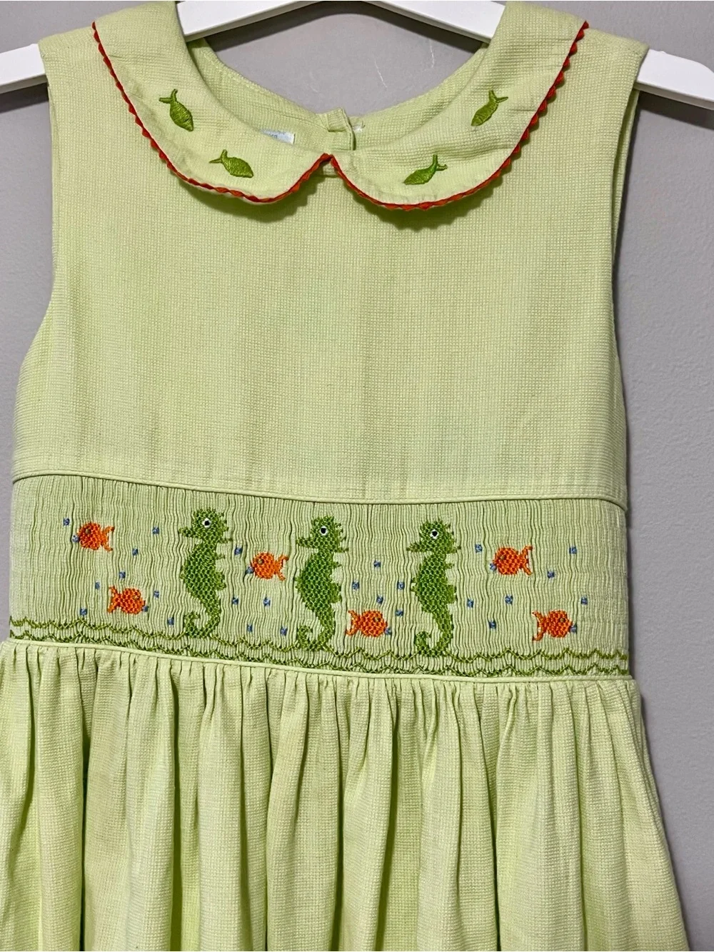 Vive La Fete Smocked Girls Sleeveless Dress
